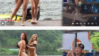 사진 찍어달라는 미녀가 옷을 벗음