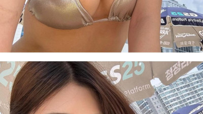 해운대에 뜬 첼설아 비키니