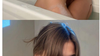 서양누나 욕조 위에 올려둔 거유 가슴 손브라