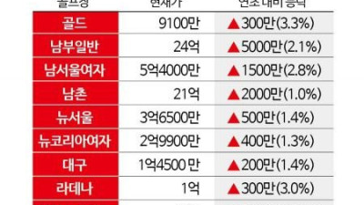 골프회원권 시장 ‘연말 매매 관망세’