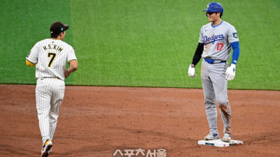 “안녕하세요” 오타니, 감 안 좋아도 ‘멀티히트’…김하성은 팬 환호 속 ‘GG 수비’ [서울시리즈]