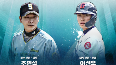 상무 조민석·롯데 이선우 KBO 5월 퓨처스 루키상 수상