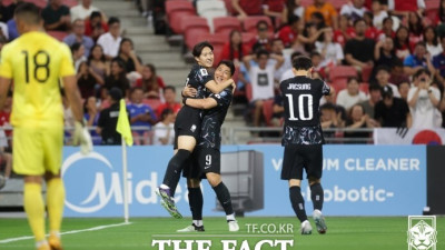 [속보] 이강인 주민규 연속골, 전반 20분 만에 싱가포르에 2-0