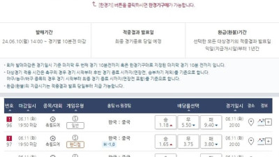 스포츠토토, 한중전 대상 프로토 승부식 마감 임박