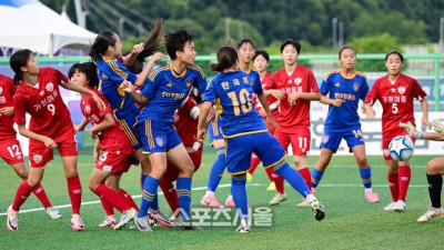 [포토]홍연우에게 막힌 한국희의 헤더슛