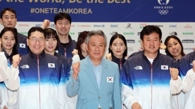 '대한민국 파이팅!' 한국 선수단 본진, '결전의 땅' 프랑스 파리로 출국