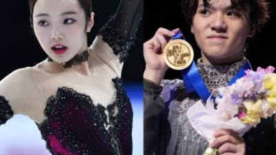 키 158cm, 그런데 日 최고 미녀 스케이터와 '동거 중'…남자 피겨 스타, 여친과 아이스댄스 연습 공개→'올림픽 金메달 꿈' 조준하나