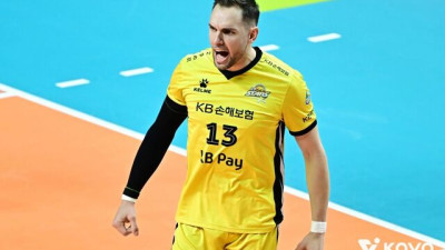 비예나·나경복 ‘공격 합작’… KB손보, 선두 싸움 가세