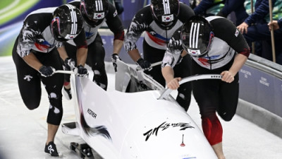 ‘톱10 진입’ 봅슬레이 4인승 김진수 팀, 1·2차 시기 8위 [2026 밀라노]